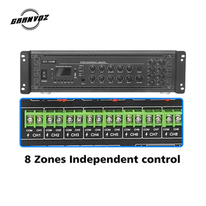 8 Zone Digital 1000W 3U Amplificador de potencia Sistema de megafonía 4-16 Ohm Echo 3-Line 3 Entrada de micrófono para sistema de megafonía - Product Image 6