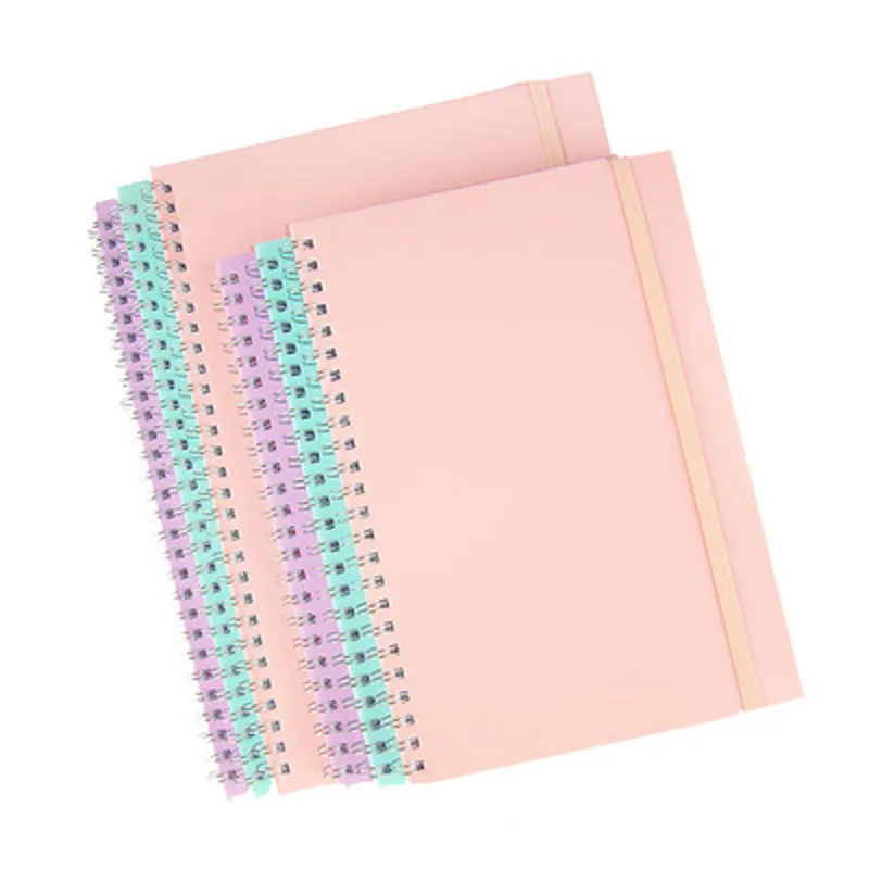 Multicolor custom planner PVC clear cover notebook cute spiral a4 a5 school student note book