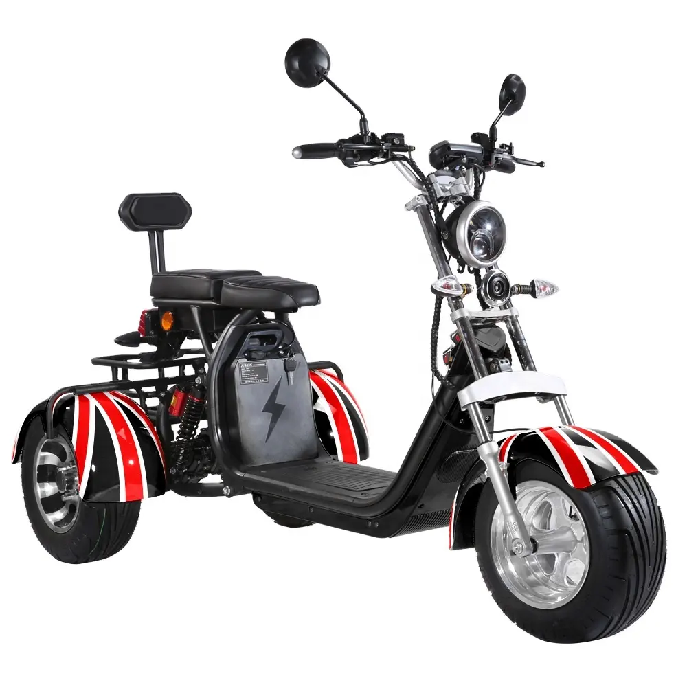 Fat tire Chopper scooter citycoco coc 3 ruote del triciclo cee 3000w best electric moto off road di sport croce moto 2000