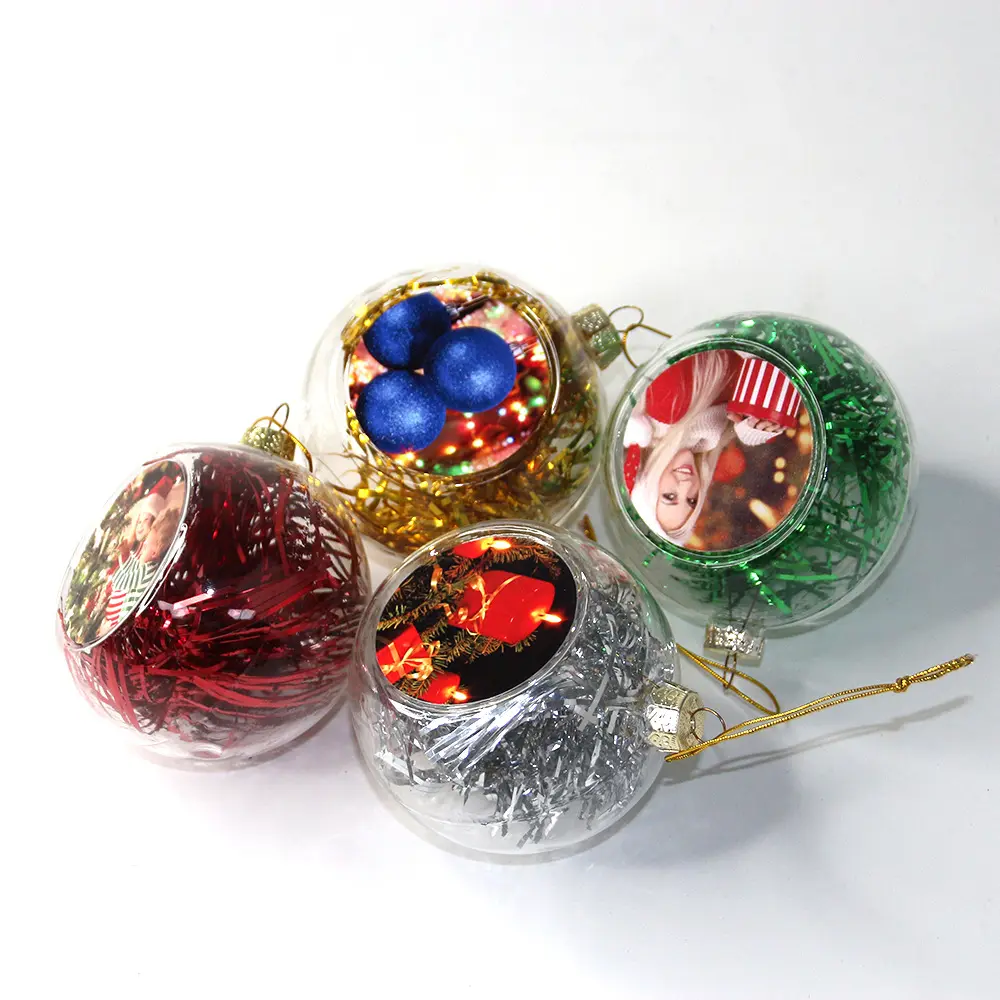 Vendita calda sublimazione vuoto ornamento di natale 6-15CM palla appesa per decorazioni per l'albero di natale