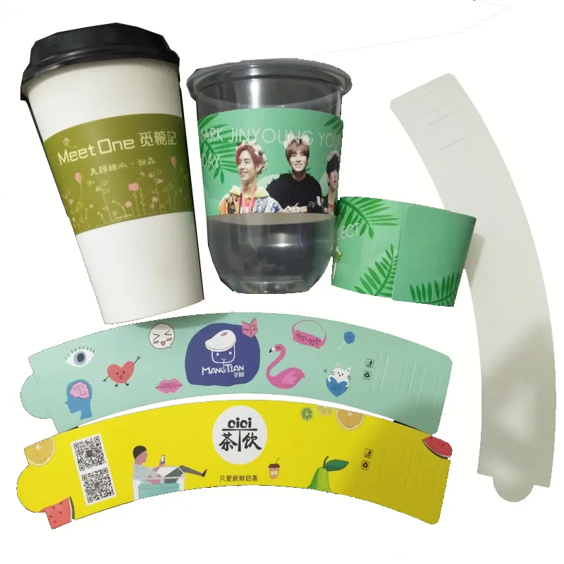 custom printed disposable hot drink paper coffee cups sleeve