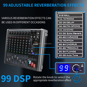 Clavax CLMC-Q8 8 kanal profesyonel dahili 99 etkileri ses mikseri konsol 48V Powered mavi diş profesyonel ses mikseri - Product Image 2