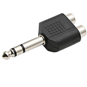 6.35 Adaptador de microfone estéreo macho 1/4 de polegada para 2 RCA fêmea 2-in-1 Audio Cable Assembly
