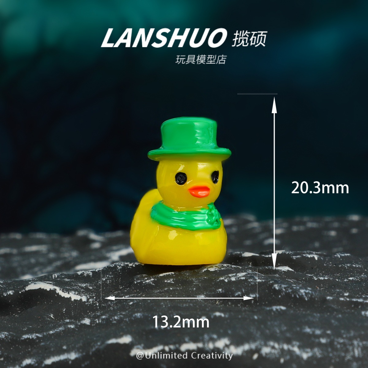 Green-hat duck figurine H-1462-01