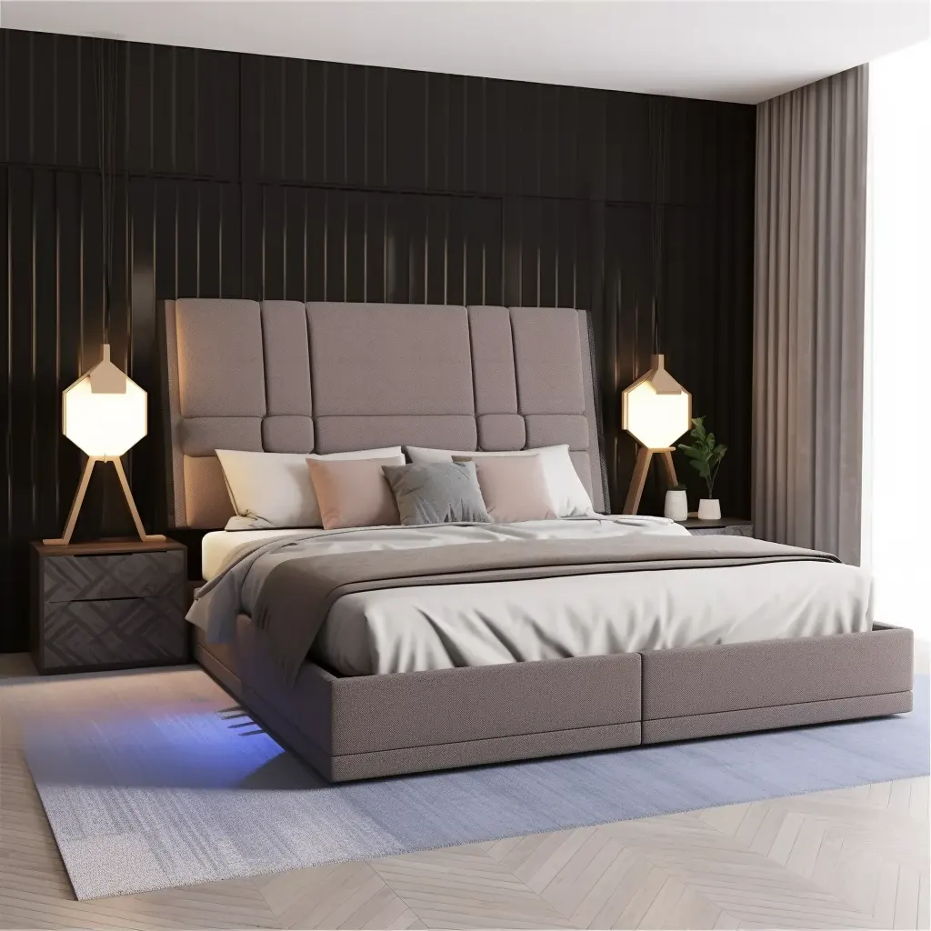 Xluve-muebles de dormitorio tapizados de lujo, tapizados modernos de tamaño king y Queen