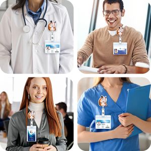 Özel LOGO çok amaçlı geri çekilebilir klip kolay çekme plastik ABS rozeti özel akrilik hemşire aksesuarları anahtarlık adı etiketi - Product Image 3