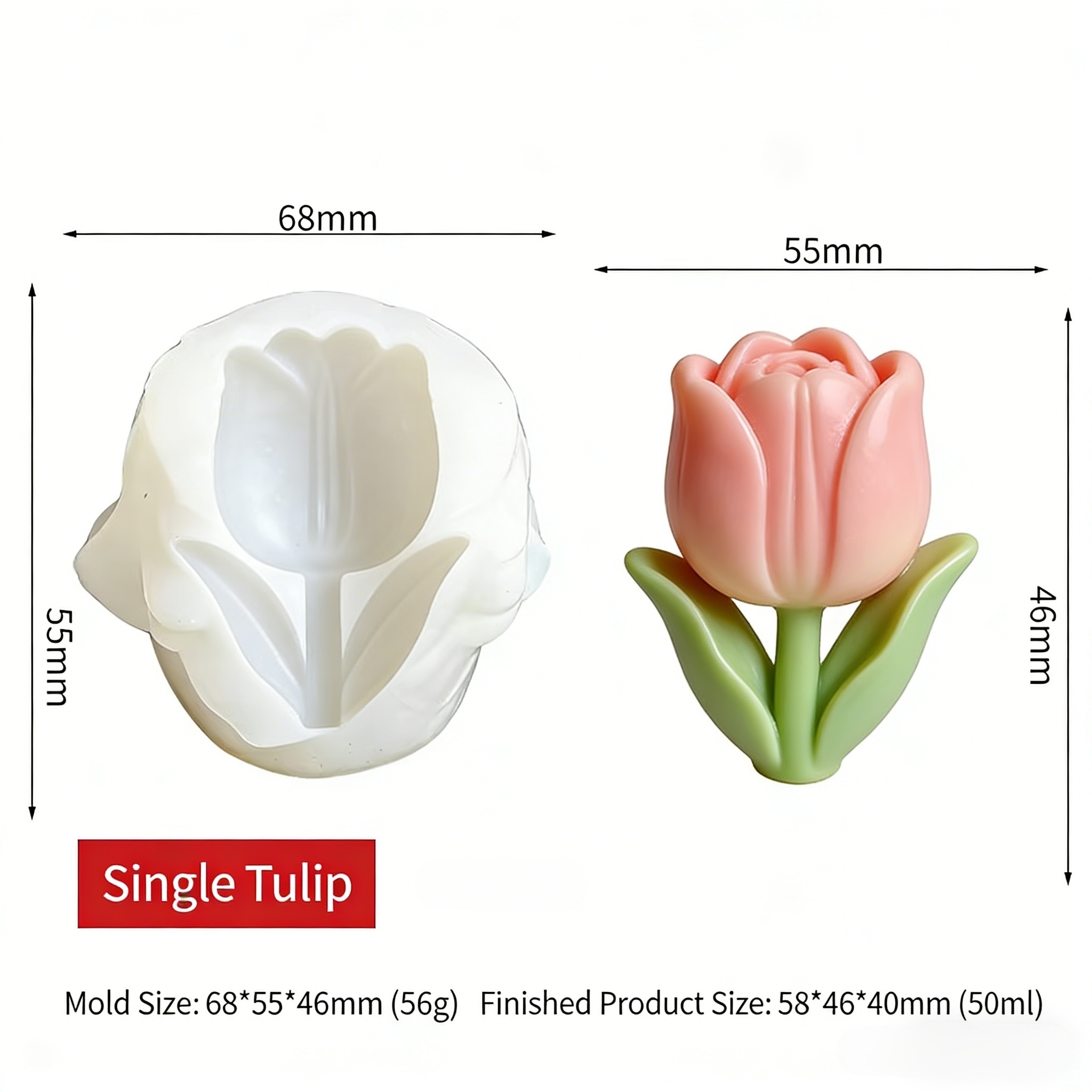 Tulipe simple blanche hot-754
