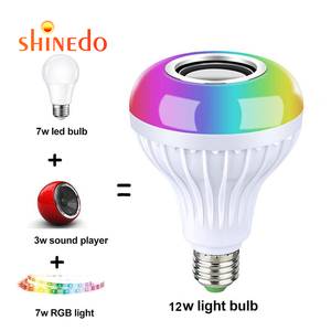 12W RGB ampul LED lamba E27 kablosuz hoparlör akıllı Led ışık uzaktan kumanda ile - Product Image 1