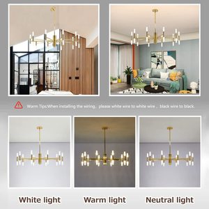 Altın 20-Light LED çağdaş yarı gömme montaj tavan işık lüks yemek odası kolye fikstür avizeler için kolye işıkları