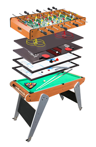 Mesa multideportiva 4 en 1 para niños y adultos, billar, futbolín, tenis de mesa con juego de mesa de Air Hockey - Product Image 2