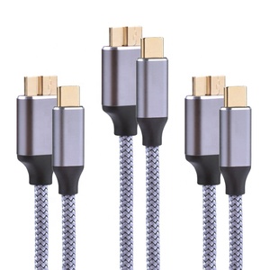 镀镍尼龙编织 Usb 3.0 C 型到 Usb 3.0 Micro B Usb C 电缆用于硬盘 - Product Image 6