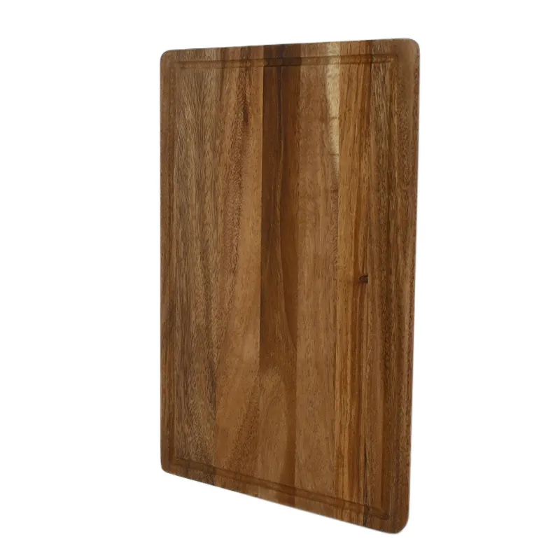 Holesale-Tabla de madera de nogal y acacia, para cortar madera natural, con ranura para jugo