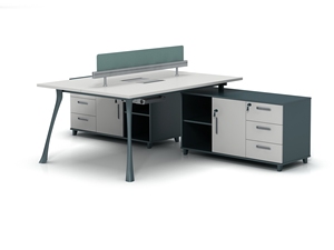 <strong>Simple</strong> Modern Style Long Double Sided 6 Person Workstation <strong>Computer</strong> <strong>Desk</strong> with Metal Leg - Product Image 6