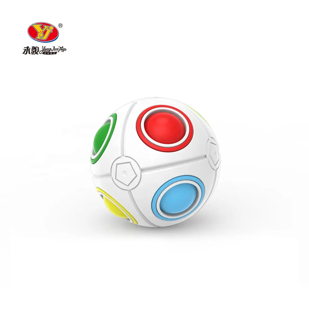 Yongjun Bestseller Großhandel Kunststoff Mini 8 Farbe Puzzle Spielzeug Regenbogen Magic Ball Puzzle Ball Regenbogen Ball