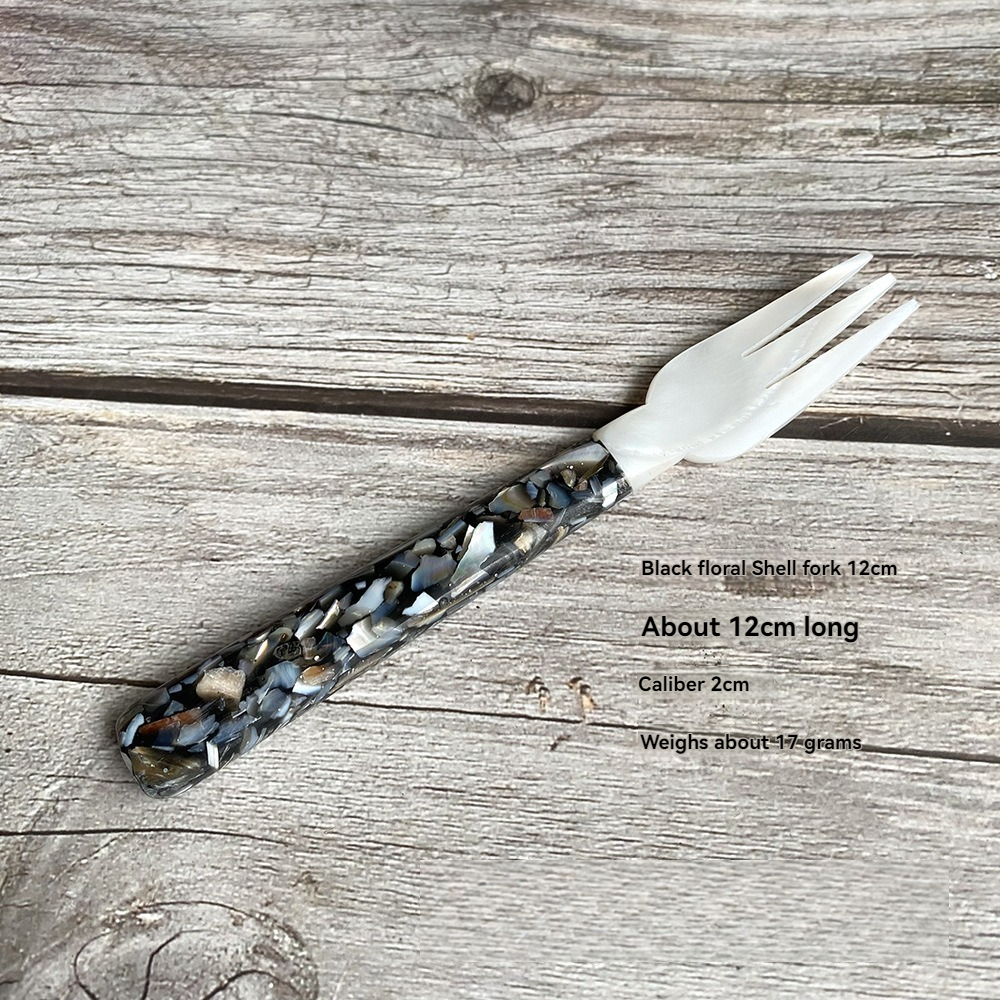 WY06 12cm black floral fork