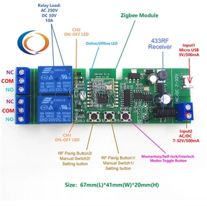 Módulo de interruptor de relé inteligente Zigbee eWelink 1-4 canales AC/DC 7-32V USB RF/APP Control remoto inalámbrico Smart Home Work con Alexa - Product Image 5