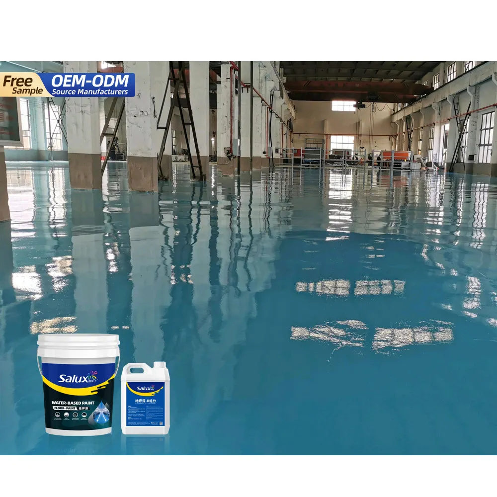 Peinture de sol époxy pour entrepôt d'huile d'origine hydrique Peinture de sol Résistance à l'usure Ciment industriel Plancher de peinture époxy liquide transparent