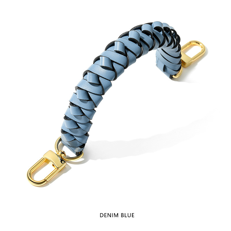 Azul denim con borde negro + hebilla dorada
