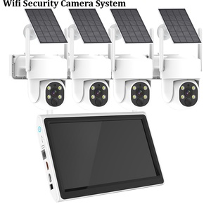 Sistema di sicurezza della telecamera CCTV a 4 canali con visione notturna LCD NVR WiFi IP Home Camera a basso consumo sistema di pannelli solari - Product Image 1