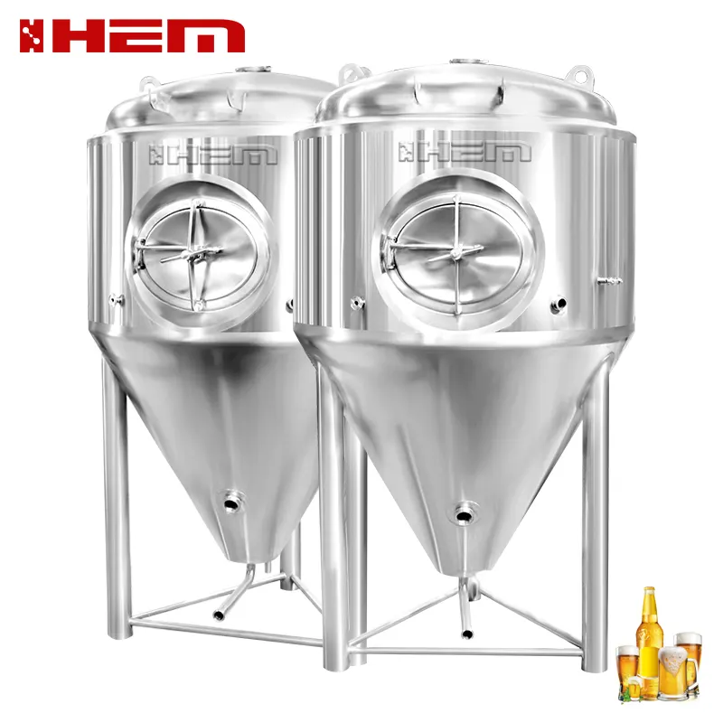 500l 1000l 2000L 5000L 10000L शिल्प बियर fermenting उपकरण बड़े स्टेनलेस स्टील 304 शंक्वाकार बियर किण्वक/भंडारण टैंक