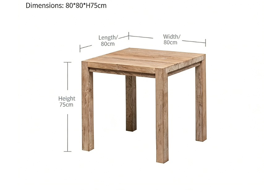 Table carrée Jacob Teak 80*80*H75