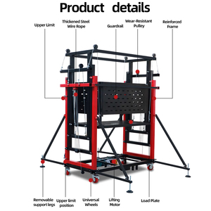 Nuovo 2.5M elettrico ponteggio elevatore automatico pieghevole piattaforma di sollevamento in metallo per la costruzione di interni esterni - Product Image 4