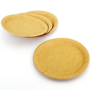 5 6 7 8 9 10 Inch Disposable Kraft Paper Plates Bagasse And Bamboo Colored Birthday Wedding Tableware Kraft Disposable Dishware