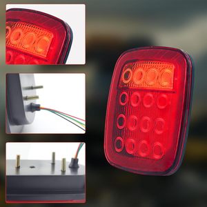Tsinye ไฟสัญญาณเลี้ยว LED หยุดไฟเบรคท้ายรถสำหรับรถบรรทุกสี่เหลี่ยมสำหรับ JEEP YJ TJ JK CJ ในเลนส์สีแดง - Product Image 5