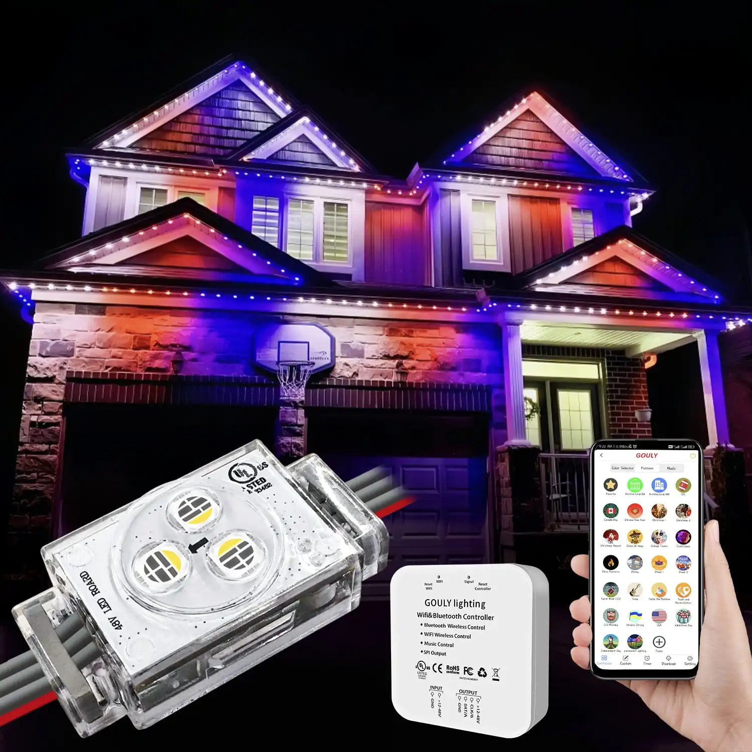 48V pixel ánh sáng pixel Led trang trí nội thất thông minh ngoài trời đèn giáng sinh IP68 30 mét vĩnh viễn LED Pixel ánh sáng RGBW 48V