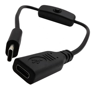 สายชาร์จเร็ว30V USB Type-C ตัวเมียไปยังตัวผู้สายทองแดง22AWG 3A พร้อมสวิตช์เปิด/ปิดชนิด C สายต่อสวิตช์ - Product Image 1