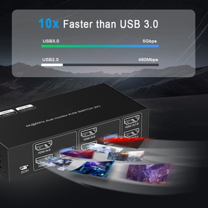 4k60 HDMI <strong>Switch</strong> 2x1 with <strong>KVM</strong> Funtion USB 3.0 Dual Monitor 2 Port <strong>Kvm</strong> <strong>Switch</strong> Support 3D Video