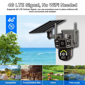 工厂价格4MP高清4G WIFI双镜头闭路电视摄像机运动检测太阳能PTZ sim卡低功耗电池网络摄像机 - Product Image 4