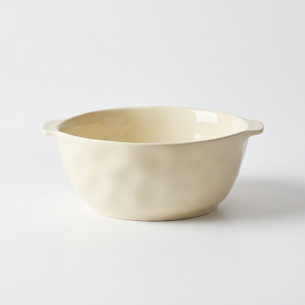 85 inch double ear soup bowl-cream yellow