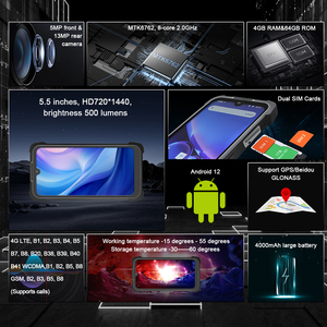 Escáner de código de barras Tablet Pc de mano Android 4GB RAM 64GB ROM Lector de escáner de código de barras Tableta resistente Pdas Logística médica