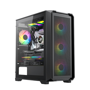 カスタムロゴ白黒RGBゲーミングコンピュータケースATX/Micro-ATX CPUキャビネットスタイルOEMタワーPCコンピュータ用