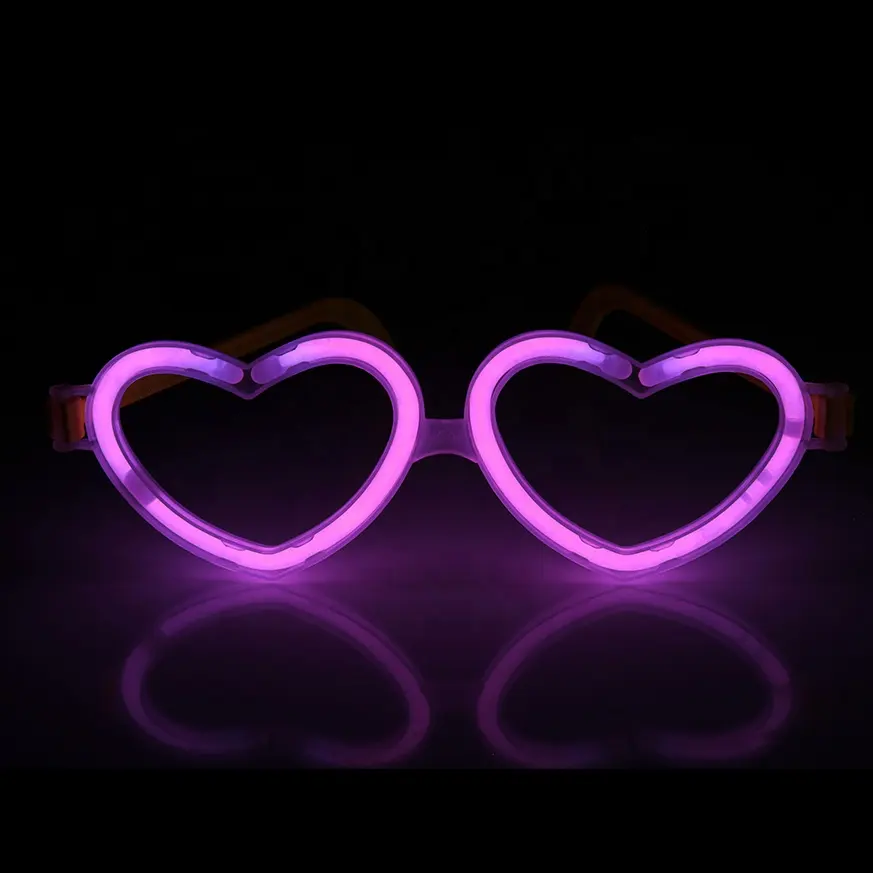 Wholesale glow stick glasses light eyeglasses party crazy heart glow eyeglasses