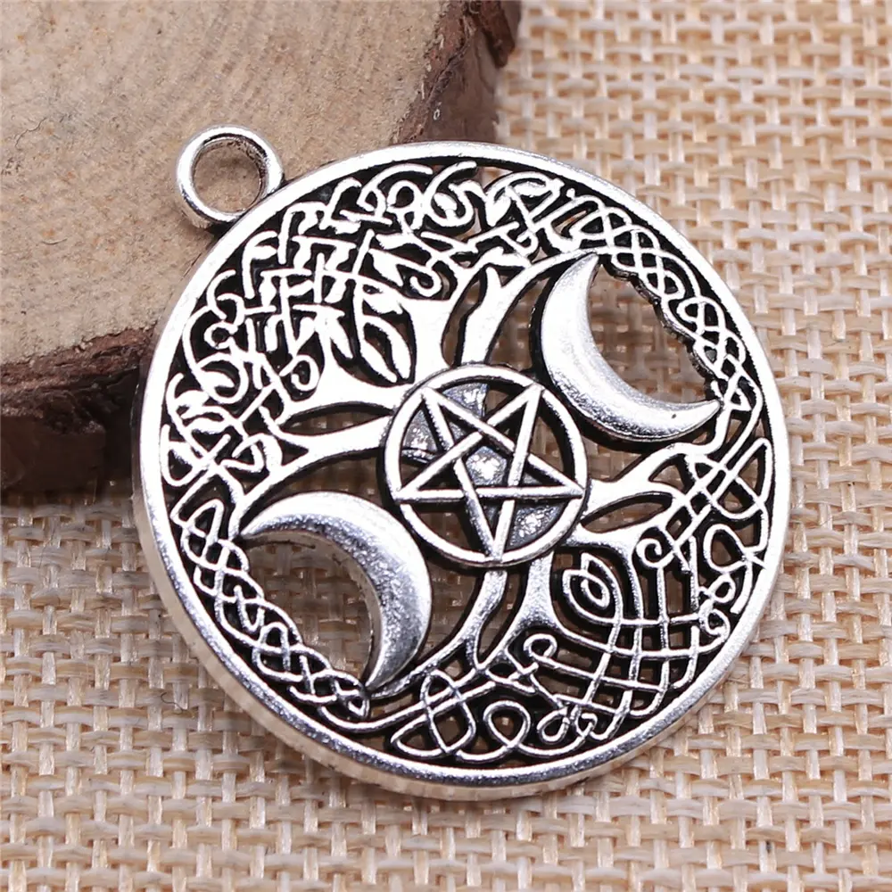 50pcs/bag 35x39mm Antique Silver Plated Antique Bronze Plated Zinc Alloy Life Tree Charms Pendants ABD-C13122