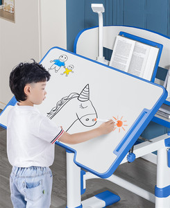 Yüksekliği ayarlanabilir masa ve sandalye modern yazı ev çizim ergonomik çocuk çalışma masa seti depolama çekmecesi - Product Image 3