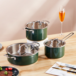 Màu xanh lá cây Đương Đại marwa không dính 16/18/24cm thép không gỉ nấu ăn chậu với kính nắp Calphalon Cookware Set - Product Image 1