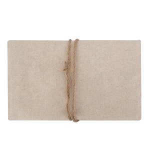 100% Eco-friendly Natrual Linen Material Flat Flap <strong>Pouch</strong> Document A4 Size Organizer Envelop File Packet With Jute String Close Eco - Product Image 4