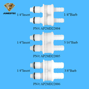 <strong>1</strong>/<strong>4</strong>&quot; POM Plastic Dual Tube Quick <strong>Coupling</strong> Shut Off Two Line Sleeve <strong>Coupling</strong> Water Air Double Hose Connector - Product Image 4