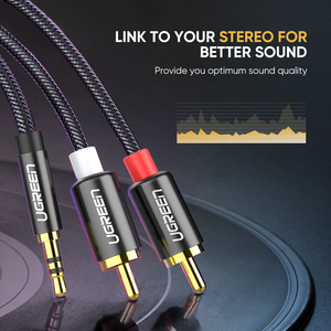 UGREEN 3.5mm to <strong>RCA</strong> Cable 6.6FT <strong>RCA</strong> Male to Aux Audio Adapter HiFi Sound <strong>Headphone</strong> Jack Adapter Metal Shell <strong>RCA</strong> Y Splitter - Product Image 4