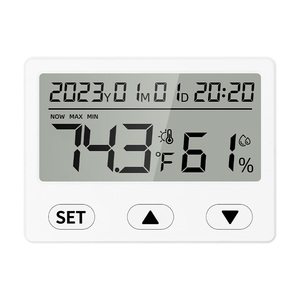 Smart Thermometer <strong>Hygrometer</strong> with <strong>Large</strong> LED Screen Digital Temperature Humidity Monitor with Calendar Clock for Home Indoor Use - Product Image 2