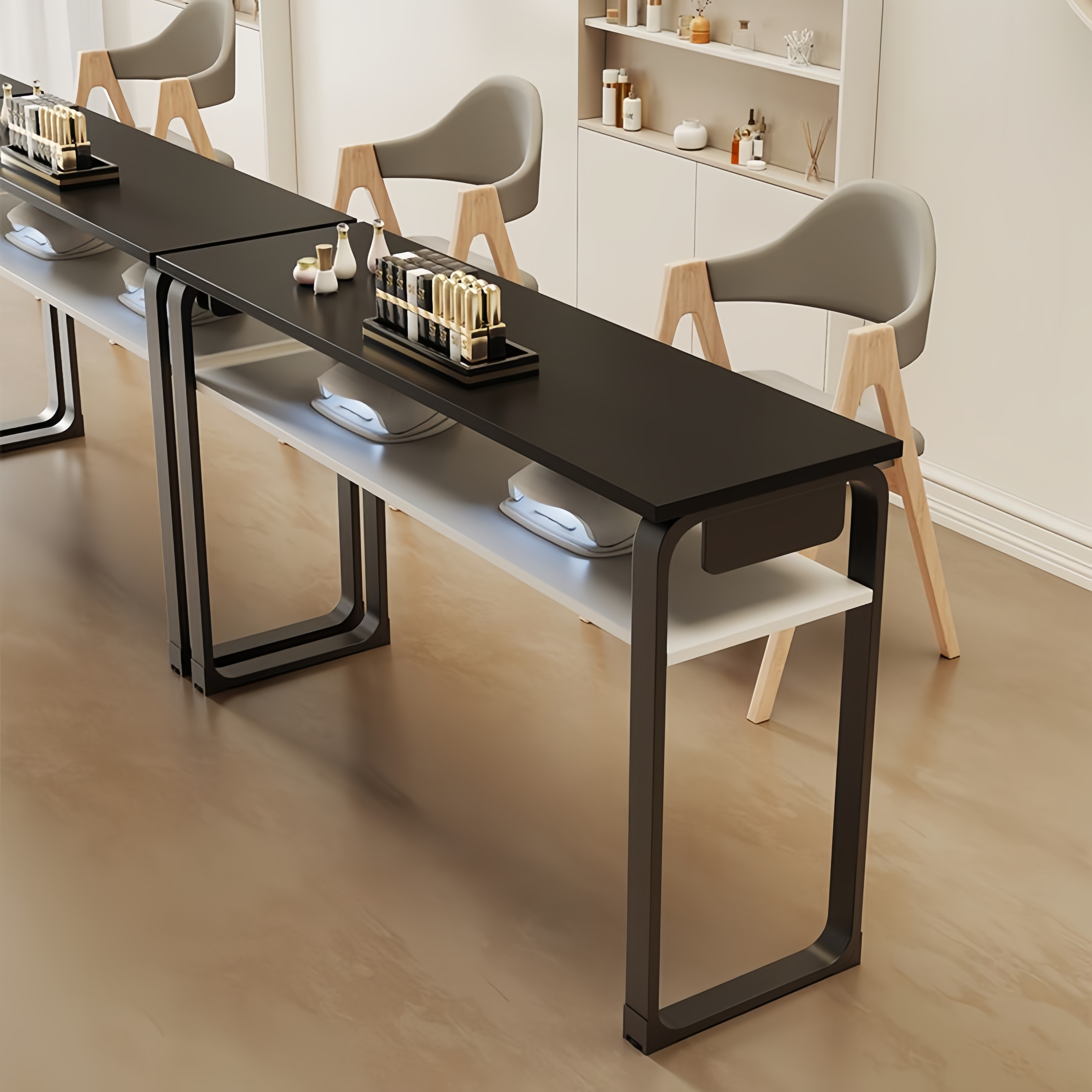 Table de manucure en bois, modèle F
