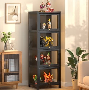 Handmade Acrylic trong suốt tủ trưng bày nâng cấp có thể khóa chống bụi hộp lưu trữ siêu thị Giá kim loại búp bê hiển thị - Product Image 4