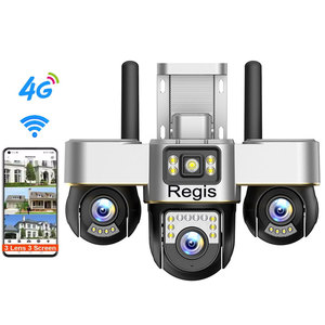 Regis V380 tripla lente 3 schermi 4G Sim sorveglianza esterna 2 vie Audio a colori visione notturna 6MP IP Auto Tracking Camera Ptz - Product Image 1