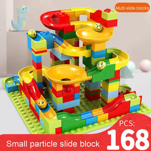 Cổ Điển Lớn Khối Gốc Đồ Chơi Gạch Đặt Nhựa Phễu Trượt Mê Cung Bóng Trẻ Em Xây Dựng Khối Đá Cẩm Thạch Chạy Đua Theo Dõi - Product Image 2