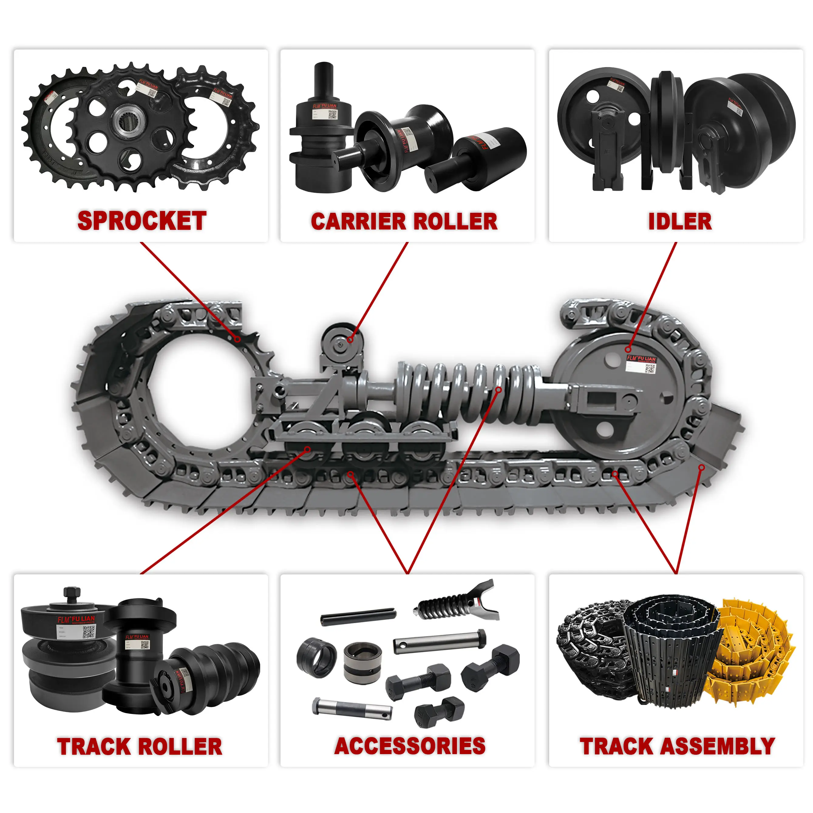 Parti di macchine edili KX161 gruppo cingoli in acciaio 38L/550MM(21.65 pollici) per parti del telaio dell'escavatore Kubota