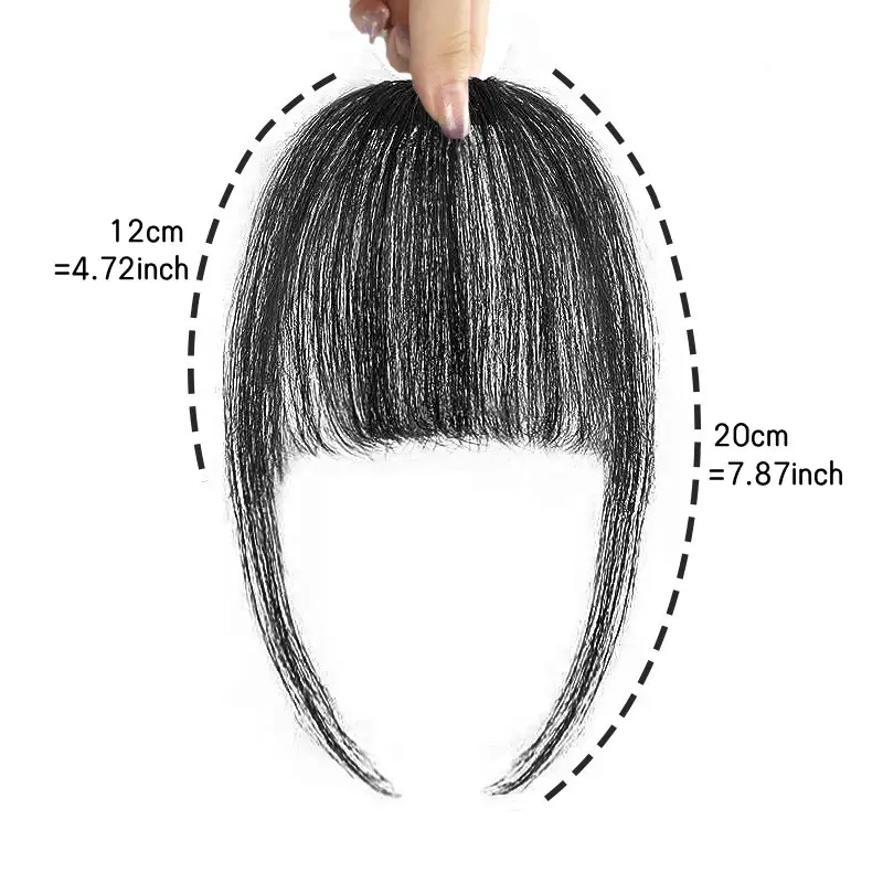 Extensão de cabelo humano, cor natural clipe de franja cabelo preto peças de uso diário para mulheres
