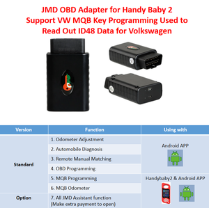 JMD OBD Adapter for Handy Baby 2/E-Baby Support MQB Key Programming Read Out JMD48 Data for Cars All Keys Lost